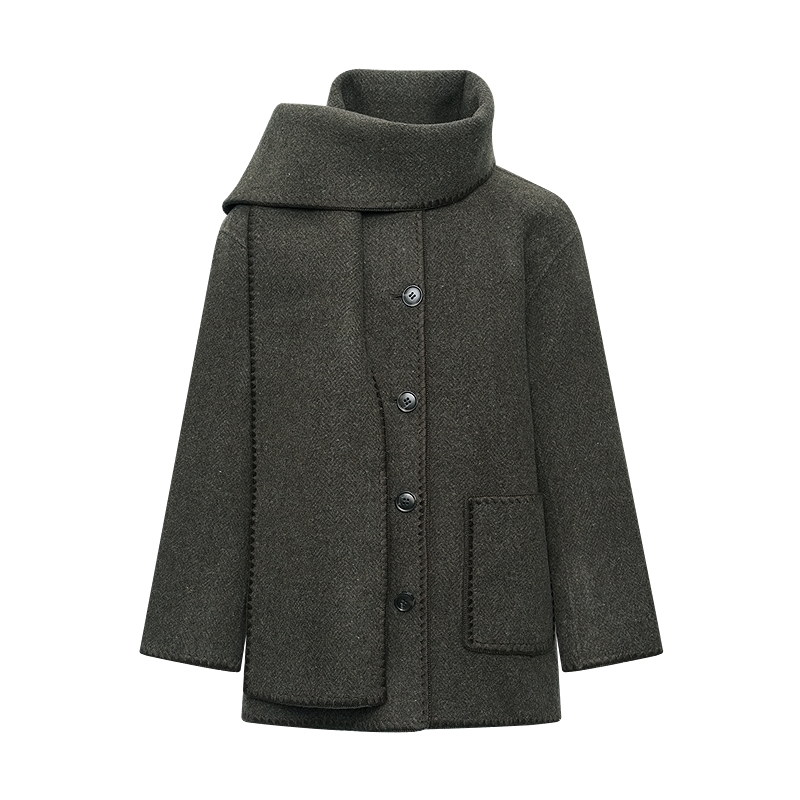 LILY冬新款复古老钱风毛呢大衣