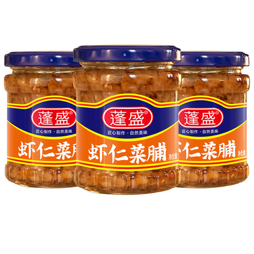 蓬盛虾仁菜脯195g潮汕下饭菜拌饭拌面配粥腌酱菜橄榄菜萝卜干官方