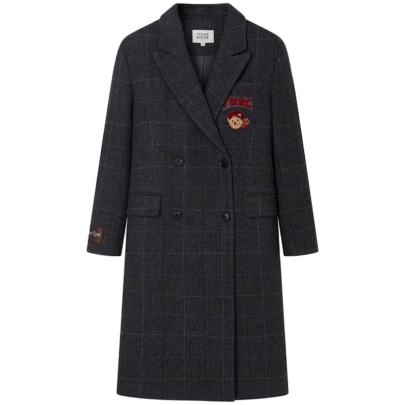 小熊奥莱赵露思同款气质毛呢大衣