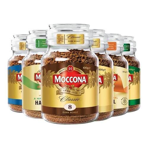 摩可纳咖啡Moccona深度8号10号美式拿铁速溶冻干咖啡粉400次咖啡
