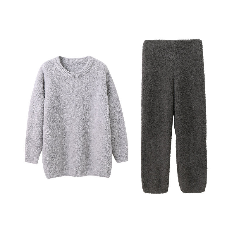 安之伴【巨柔软】半边绒情侣睡衣秋冬季加厚冬款男女珊瑚绒家居服