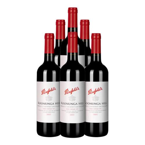 奔富寇兰山设拉子赤霞珠干红葡萄酒750ml婚礼宴席6瓶进口西拉红酒