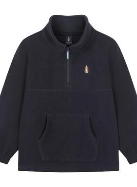 暇步士童装儿童卫衣25秋冬新品男童摇粒绒卫衣女童保暖套头厚上衣