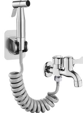 阳台拖布池多功能卫生间马桶加长一进二出拖把池专用水龙头带喷枪