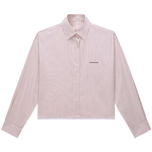 上衣防晒花边空调衫 衬衫 宽松休闲春夏 色织条纹长袖 OCHIRLY欧时力