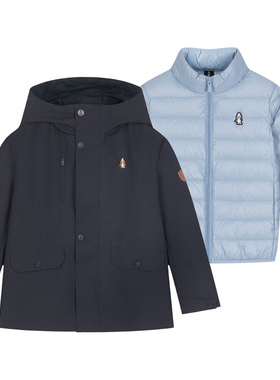 暇步士童装男童三合一羽绒服25冬新品可拆卸厚外套儿童羽绒户外服