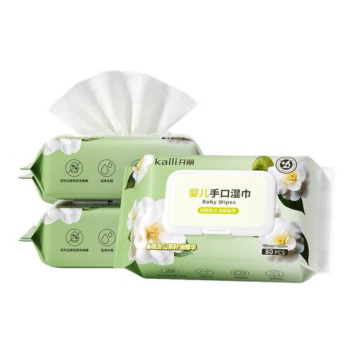 【新品】开丽婴儿手口湿巾80抽