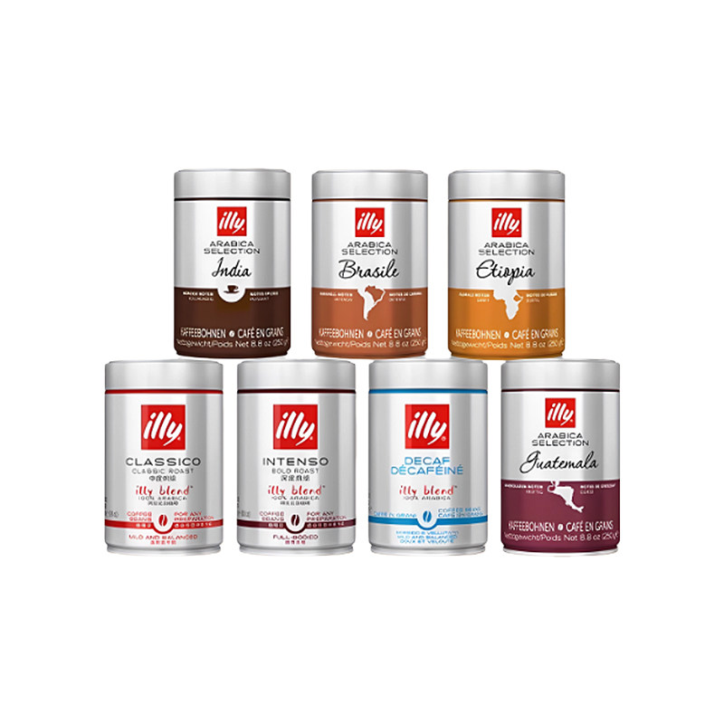 意利原装进口阿拉比illy咖啡豆中深度烘焙低因illy咖啡粉250g罐装,咖啡/麦片/冲饮,咖啡豆,淘宝优惠券,粉丝福利购,淘宝优惠卷