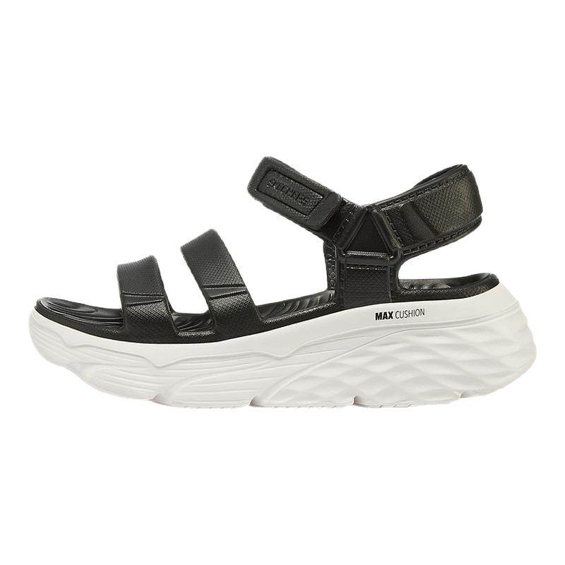 Skechers斯凯奇泡泡鞋女子夏季透气运动沙滩鞋休闲魔术贴厚底凉鞋