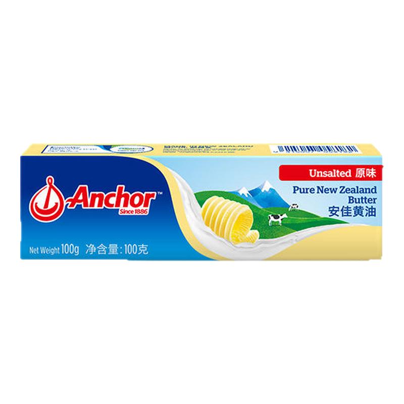 安佳淡味黄油100g动物煎牛排专用面包曲奇饼干雪花酥家用烘焙原料
