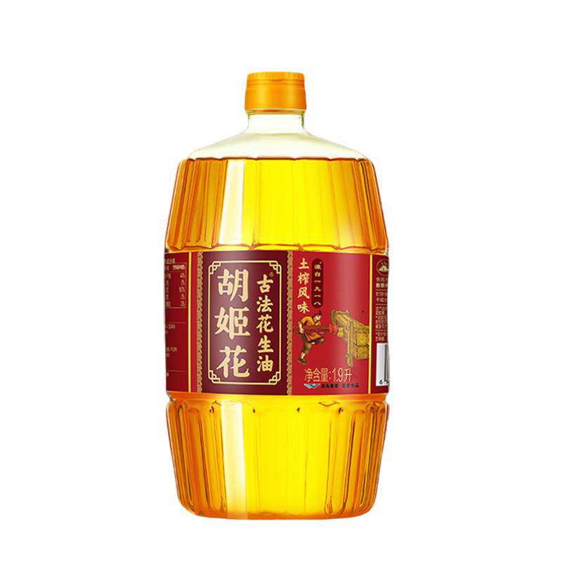 胡姬花古法土榨风味花生油1.9L桶装家用烹饪食用油