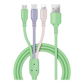 One-to-three liquid charging cables are suitable for huawei and apple One-to-three liquid charging cables are suitable for huawei and apple