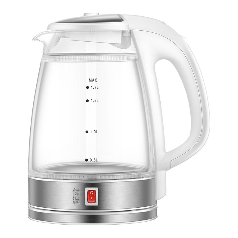 QUEENSENSE智能恒温保温电热水壶高硼硅玻璃蓝光煮水烧水壶1.7L,厨房电器,电热水壶,淘宝优惠券,粉丝福利购,淘宝优惠卷