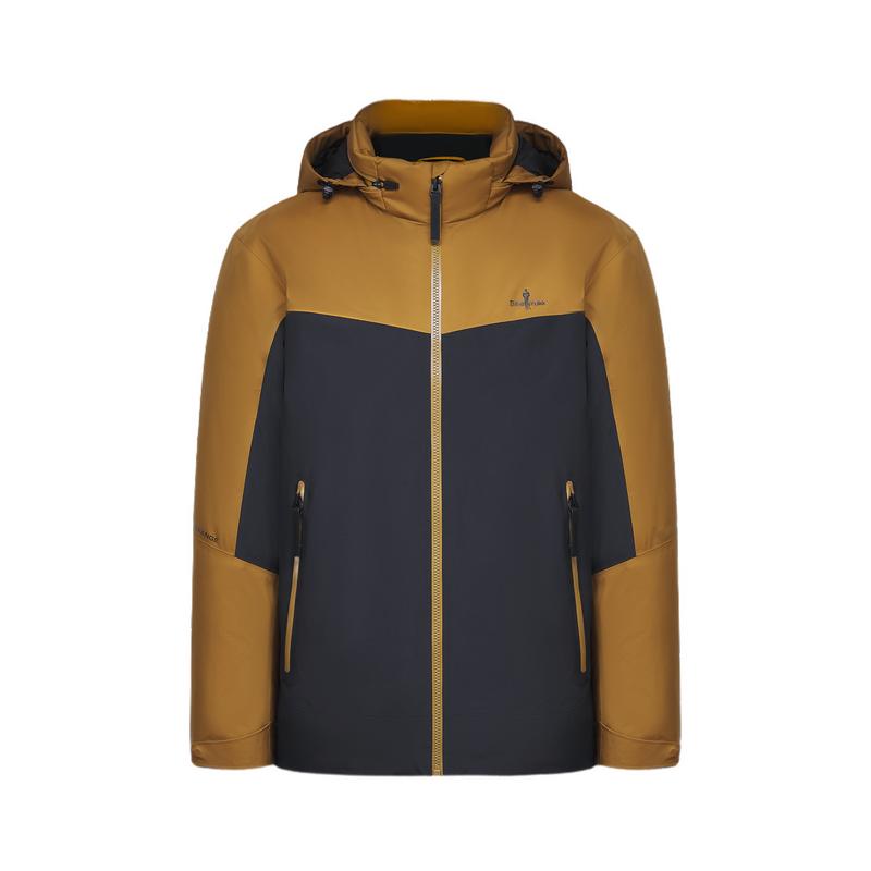 【法国进口羽绒】比音勒芬秋冬季男士户外撞色连帽外套轻薄羽绒服