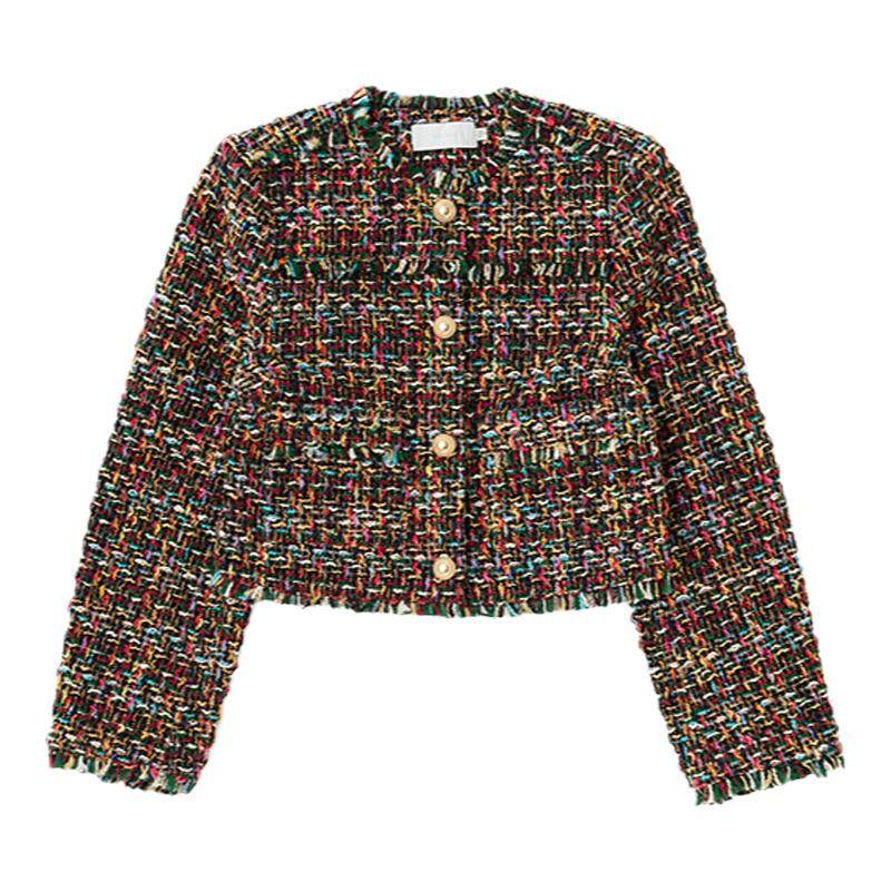 MOUSSY 秋季新品彩色粗花呢幻彩气质小香风外套010HA730-0251,女装/女士精品,短外套,淘宝优惠券,粉丝福利购,淘宝优惠卷