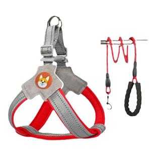 狗狗牵引绳胸背带背心式宠物遛狗绳中小型柴犬柯基比熊泰迪狗链子