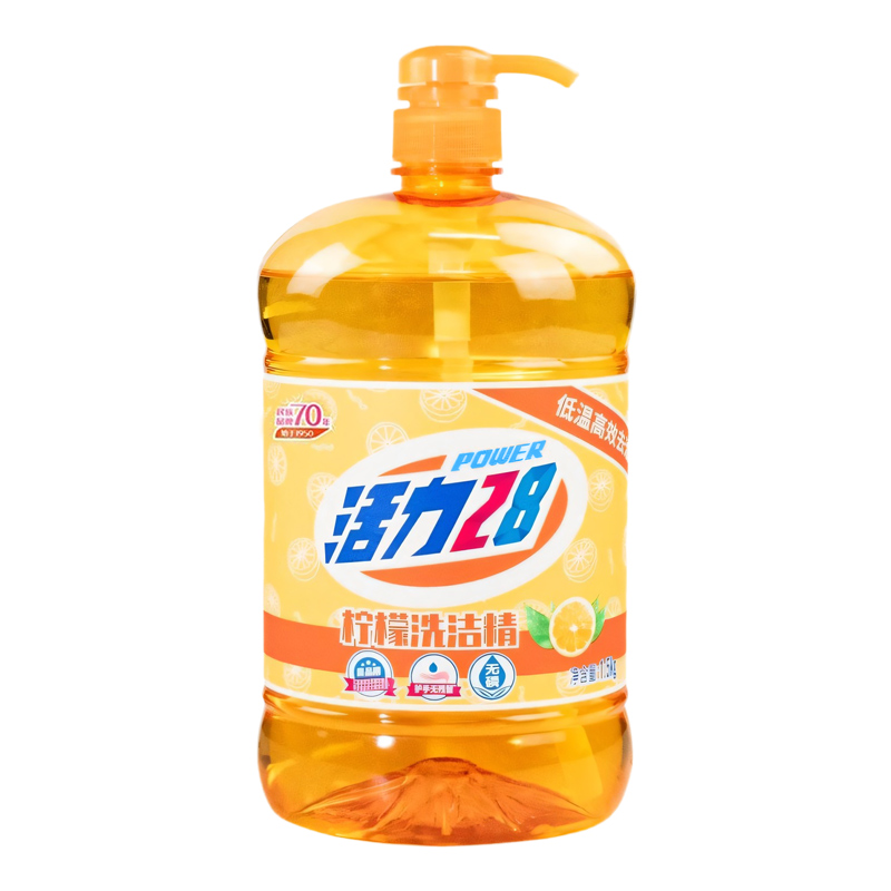 活力28柠檬洗洁精1.5kg去油实惠大桶家用厨房洗碗果蔬不伤手正品