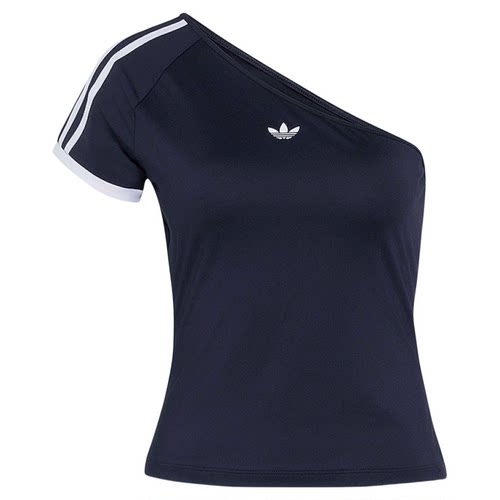 adidas阿迪达斯三叶草露肩斜肩半袖女Adilenium 5.0短袖T恤KY5180