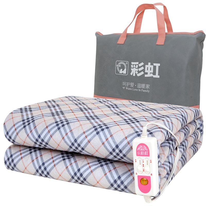 彩虹电热毯双人双控调温家用安全定时电褥子单人无水暖毯辐射包邮