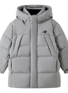 New Balance nb童装儿童男女立领连帽中长款羽绒服外套ND7PF4Z163