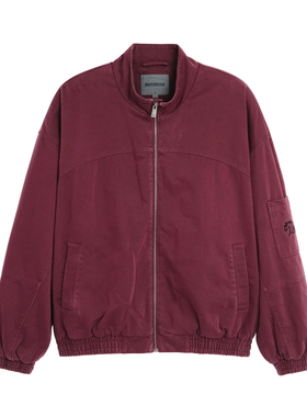 BODYDREAM【马年限定】重工水洗大廓形红色外套男绣花飞行员夹克