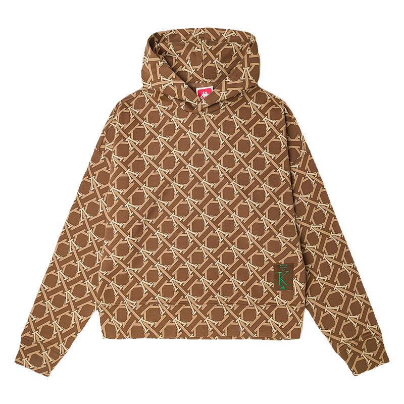 卡帕女子休闲印花连帽套头帽衫