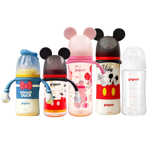 贝亲迪士尼奶瓶唐老鸭米奇PPSU 玻璃宽口径新生儿奶瓶240ml/330ml