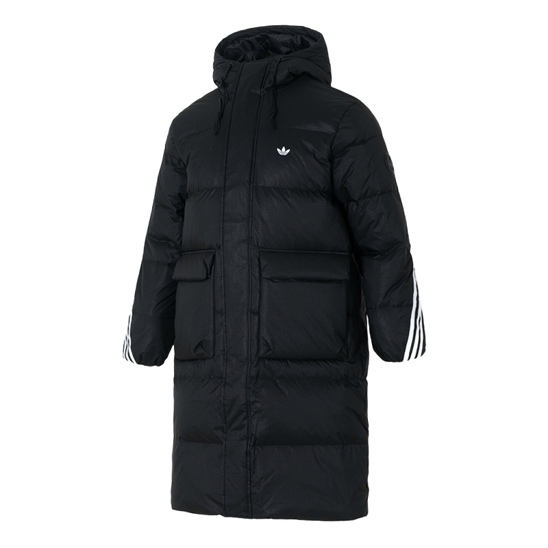 阿迪达斯三叶草长款羽绒服女装男装冬季新款保暖羽绒外套KC2564