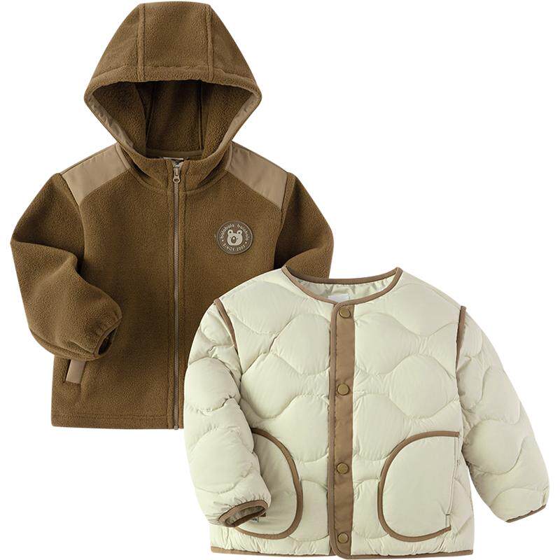 巴拉巴拉儿童羽绒服男童女童三合一外套秋冬款童装小童宝宝衣服厚