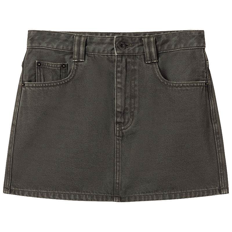 OCHIRLY欧时力 100%棉牛仔半身裙短裙洗水复古A字早春夏