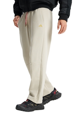 adidas阿迪达斯马年新年款棉质直筒运动裤2026春男针织长裤KE4066
