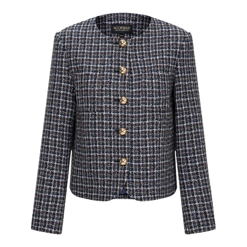Scofield女装法式格纹粗花呢外套
