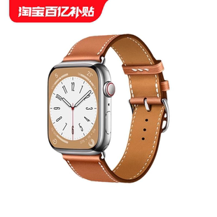 W&P ultra3男款 iWatch秋冬新品 s10爱马真皮女款 11腕带s9老钱风10se高级感 适用苹果手表表带applewatchs11