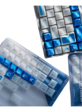 LeleLab镰仓蓝KamakuraAoi蓝白亮面半透键帽游戏办公机械磁轴键盘