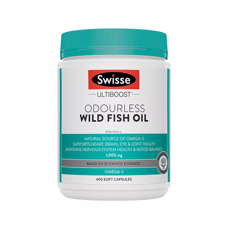 【自营】Swisse 无腥味野生鱼油胶囊1000mg 400粒高浓度*2瓶