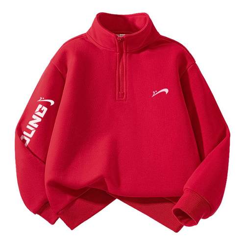 贵人鸟童装红色加绒卫衣