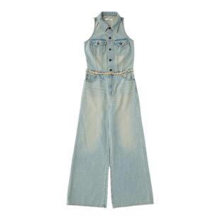 复古港风做旧无袖 新品 连体裤 牛仔裤 1681 MOUSSY 010HA711 春季