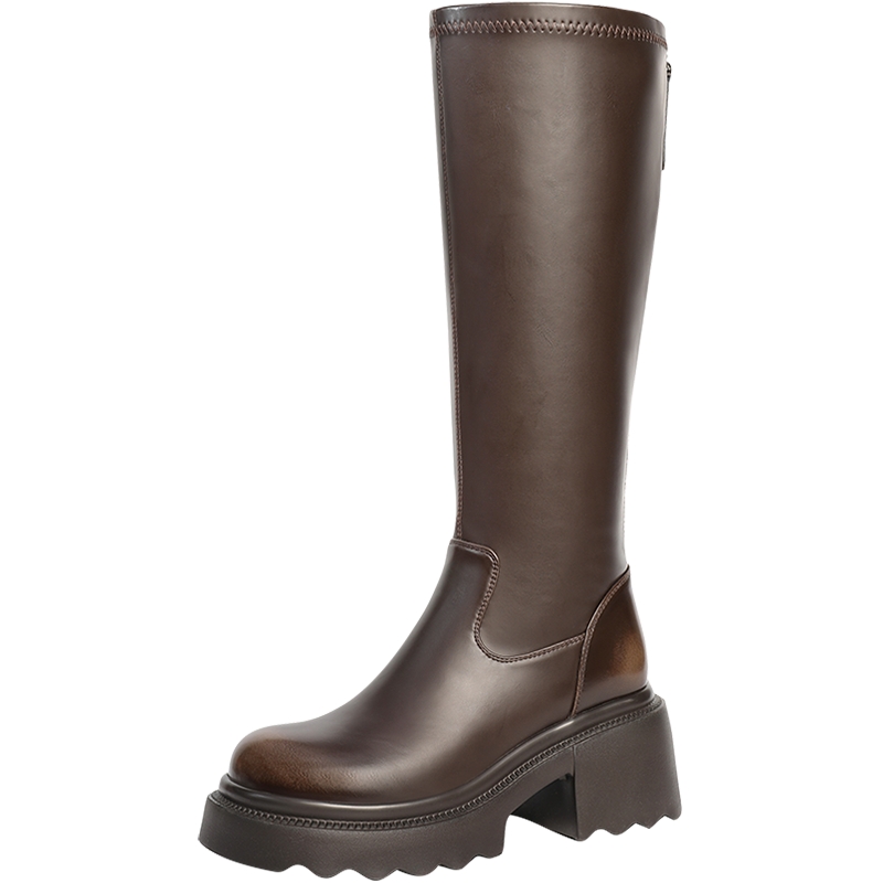 百丽女靴子显瘦弹力靴女