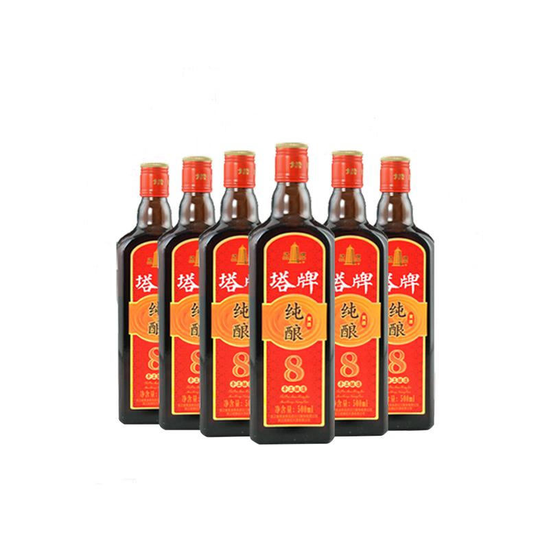 塔牌黄酒绍兴花雕酒纯酿8糯米加饭酒500ml*6瓶礼盒装手工冬酿老酒
