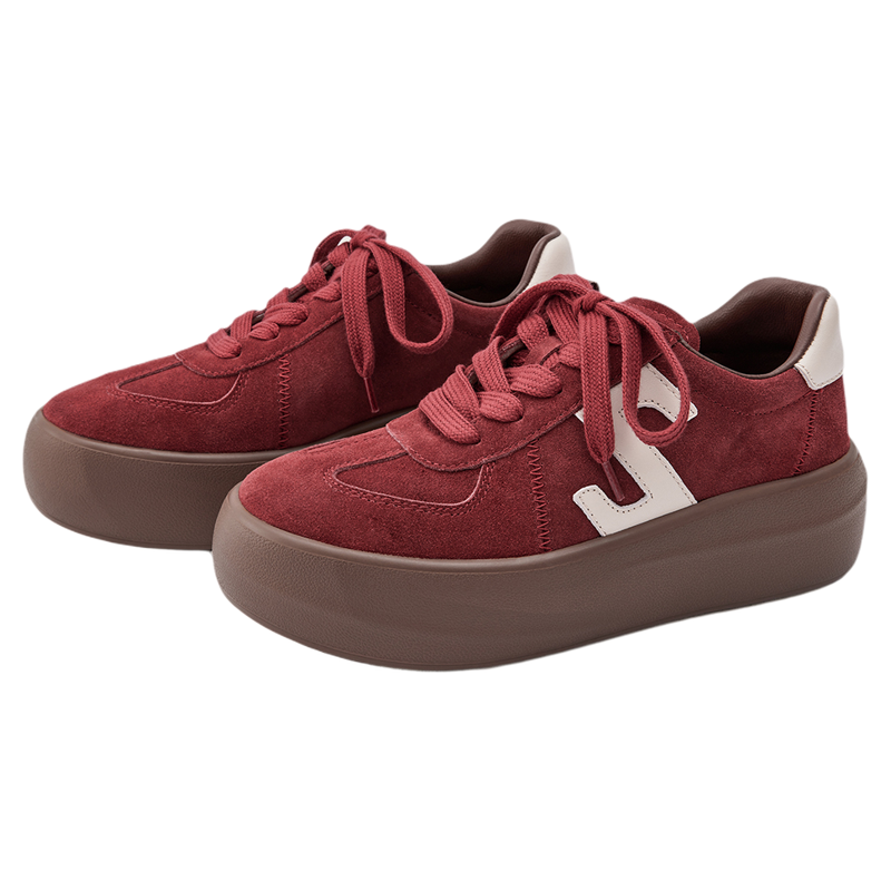 [蔡文静同款]莎莎苏2025秋冬新年本命红小奶糕厚底增高加绒德训鞋,女鞋,休闲板鞋,淘宝优惠券,粉丝福利购,淘宝优惠卷