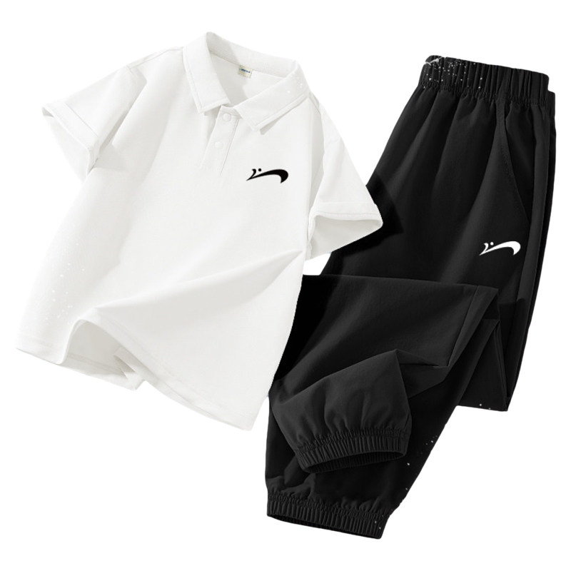 贵人鸟儿童夏季短袖POLO衫套装2026新款男童夏装女大童速干运动服图片