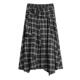 设计感超好看长裙子 时尚 ELLE不规则黑白格纹半身裙女2026春季 新款