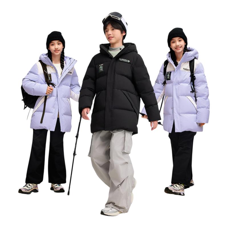 水孩儿亲子装羽绒服三防儿童冬装男童中长女童厚外套外出防寒服