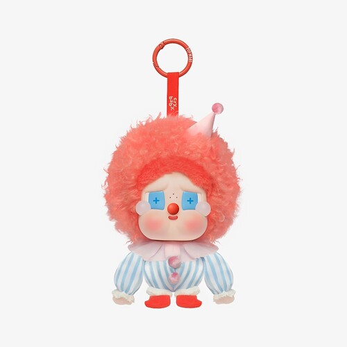 壹号POPMART泡泡玛特WHY SO SERIOUS系列CRYBABY搪胶毛绒吊卡
