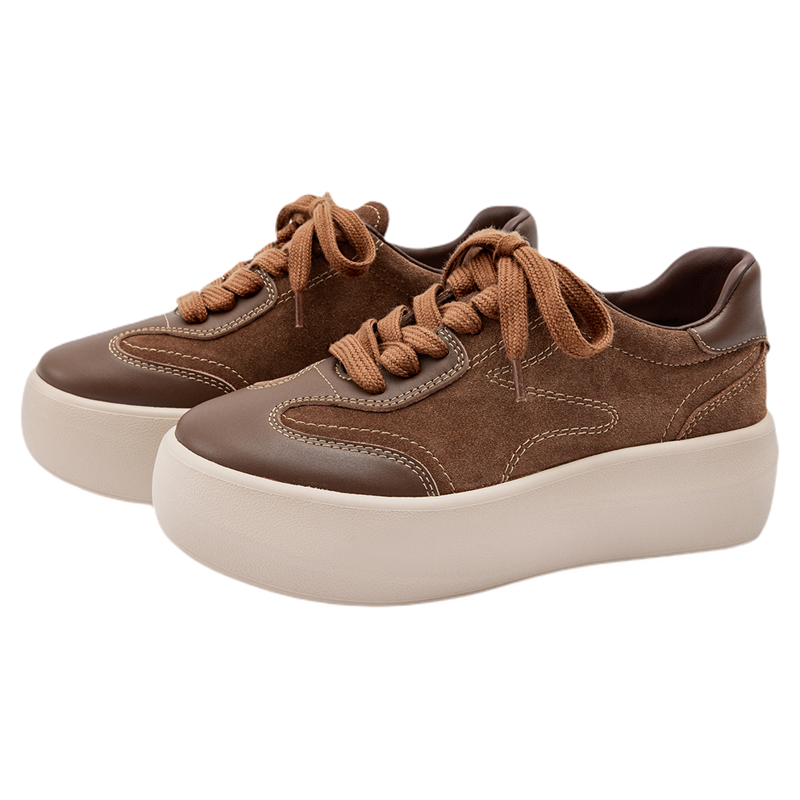 [小奶糕]莎莎苏2025秋冬新款厚底增高运动鞋美拉德棕休闲德训鞋女,女鞋,德训鞋,淘宝优惠券,粉丝福利购,淘宝优惠卷