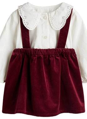 HM童装儿童女婴套装2件式冬季新年红色长袖半身裙1166335