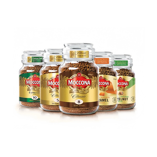 摩可纳moccona冻干速溶黑咖啡拿铁深度8号100g荷兰进口400次咖啡