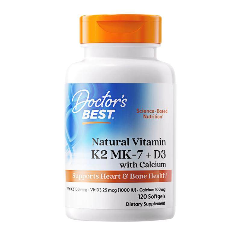 Doctor's Best多特倍斯金达威进口维生素K2D3柠檬酸钙片补液体钙