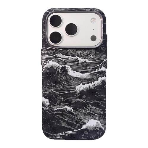 URBAN CASE 玄海系列限定款凯夫拉纹浮雕手工水贴磁吸适用于iPhone17promax手机壳17pro硬壳保护套磨砂防手汗
