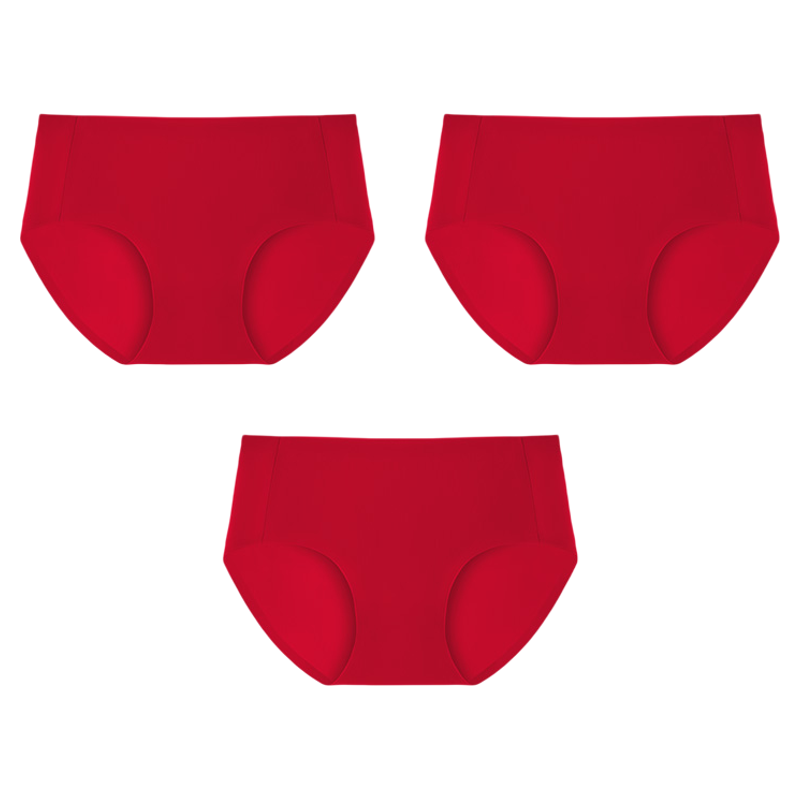 猫人无痕纯棉内裤女士10a抑菌红色本命年透气中腰三角裤袜子礼盒,女士内衣/男士内衣/家居服,平角裤,淘宝优惠券,粉丝福利购,淘宝优惠卷